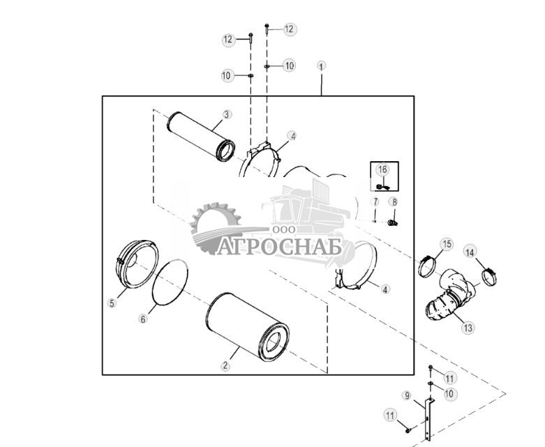 Воздухоочиститель (двигатели 6090HDW01  6090HDW04) - ST3390 282.jpg